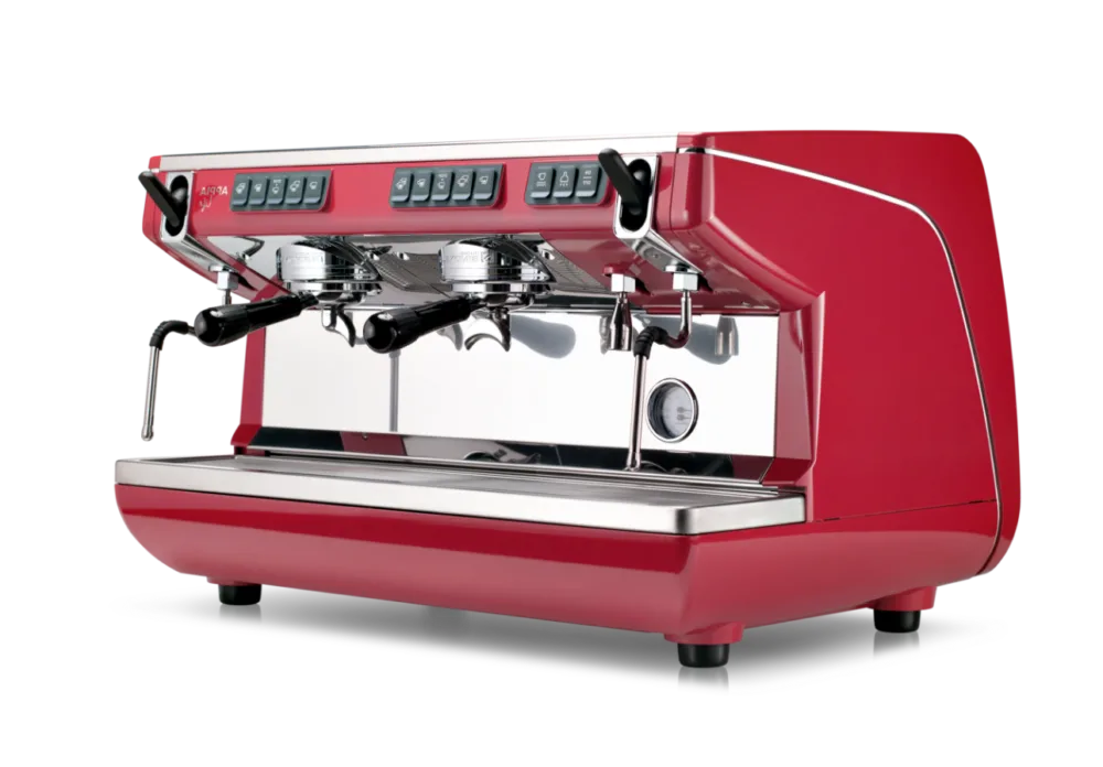 Nuova Simonelli Appia Life two-group espresso machine in red
