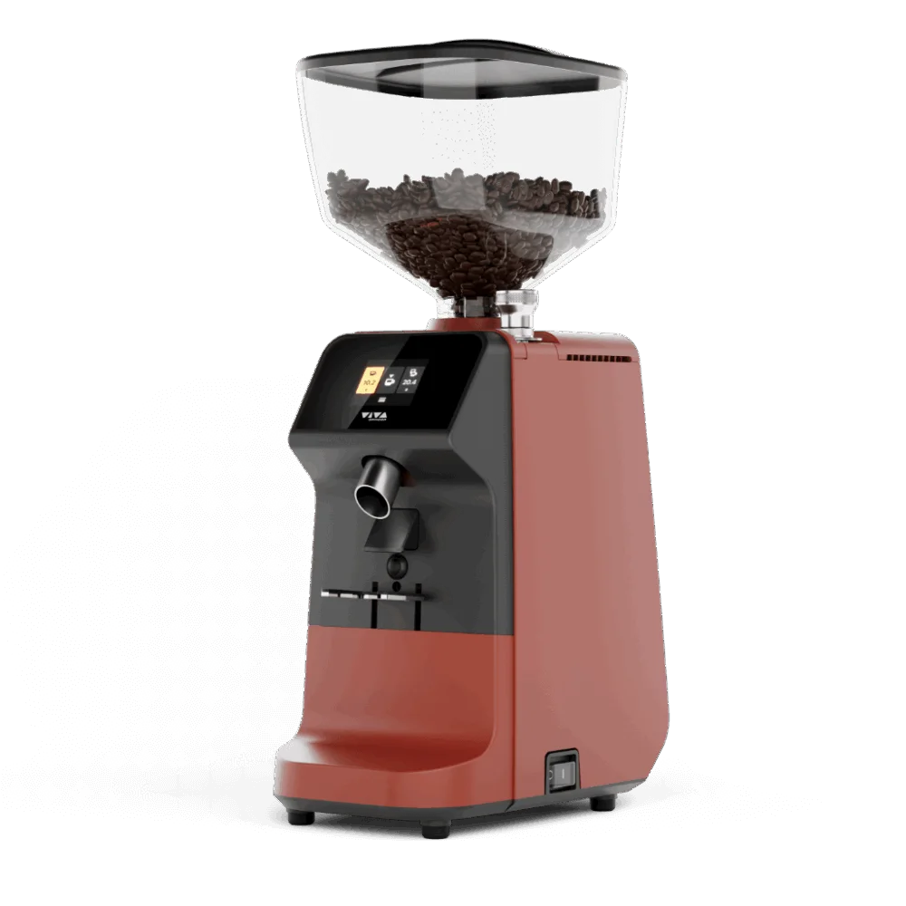 Nuova Simonelli Viva Grinder on-demand coffee grinder in garnet